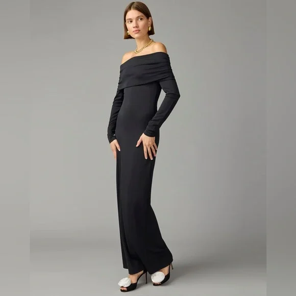 black off shoulder satin dress A-Line Off Shoulder Satin Black Long Prom Dress, Black Long Evening Dr –  toptby